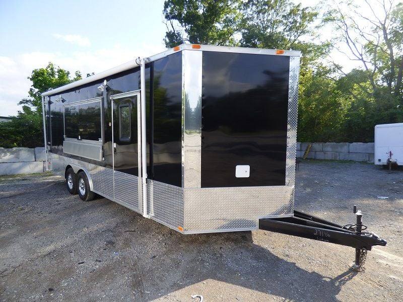 Concession Trailer 8.5'x22' Black - Event Food Kitchen Restroom
