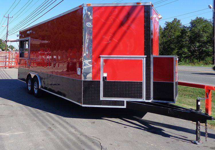 1347-concession-trailer-8.5-x22-vending-bbq-smoker-event-catering-red-2.jpg Concession Trailer 8.5'x22' Vending BBQ Smoker Event Catering (Red)