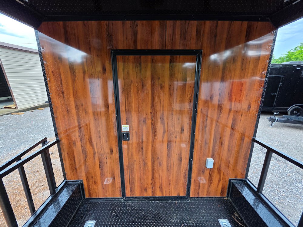 135-8.5-x-16-elite-concession-trailer-woodgrain-w-6-porch-event-catering-17.jpg 8.5' X 16' Elite Concession Trailer Woodgrain W/6' Porch Event Catering