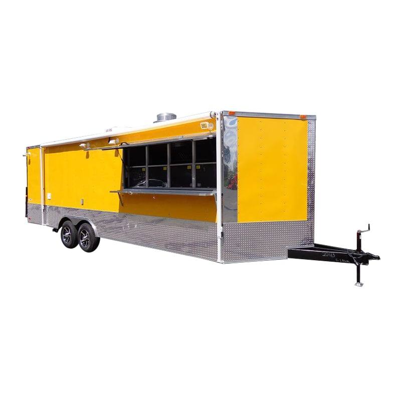 Concession Trailer 8.5'x24' BBQ Smoker Food Event Catering (Yellow)