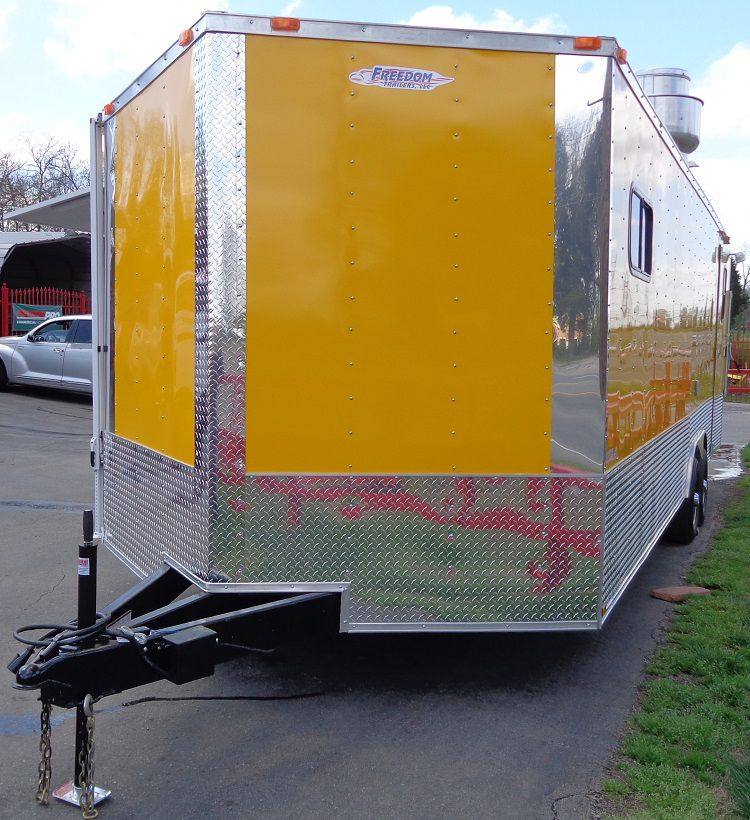 Concession Trailer 8.5'x24' BBQ Smoker Food Event Catering (Yellow)
