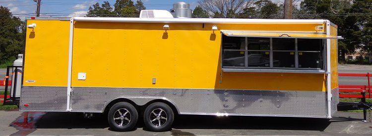 Concession Trailer 8.5'x24' BBQ Smoker Food Event Catering (Yellow)