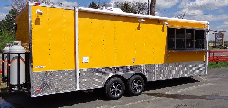 Concession Trailer 8.5'x24' BBQ Smoker Food Event Catering (Yellow)