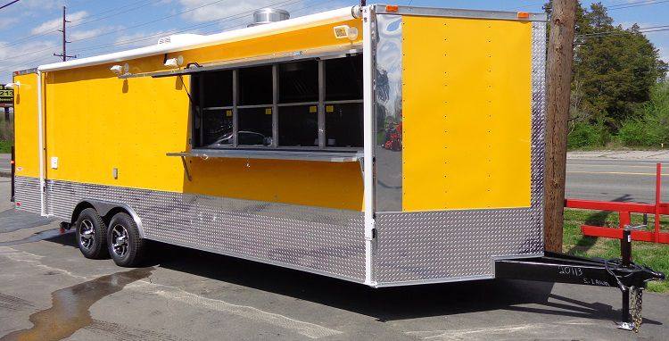 Concession Trailer 8.5'x24' BBQ Smoker Food Event Catering (Yellow)