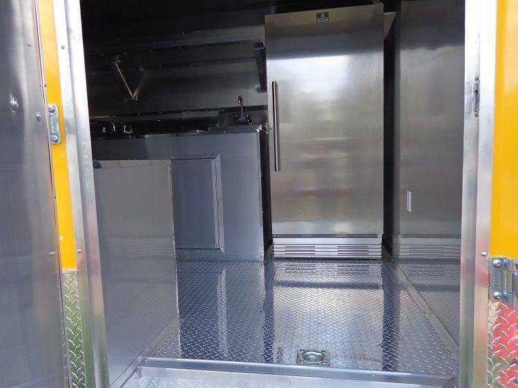 Concession Trailer 8.5'x24' BBQ Smoker Food Event Catering (Yellow)