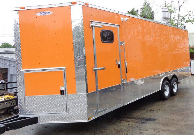 Concession Trailer 8.5'x24' Orange - Vending BBQ Catering Event