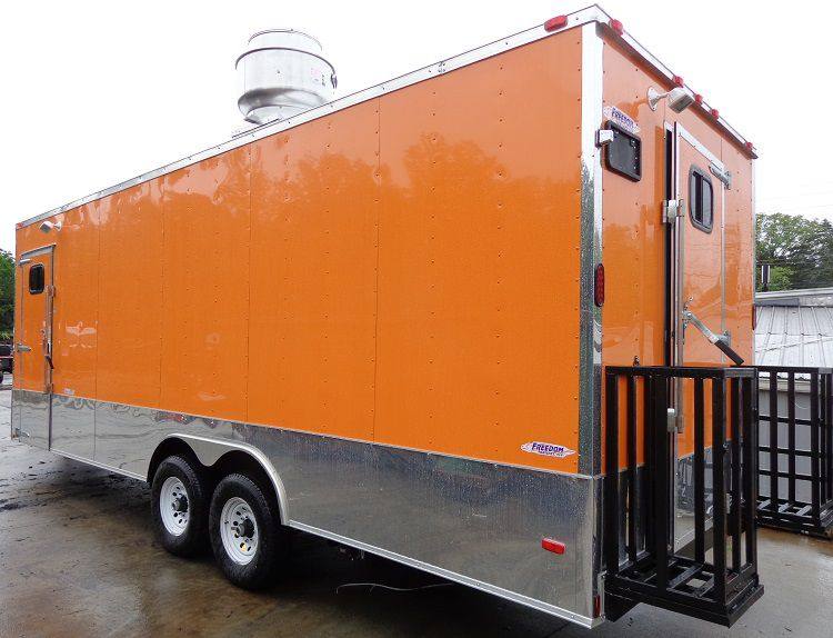 Concession Trailer 8.5'x24' Orange - Vending BBQ Catering Event