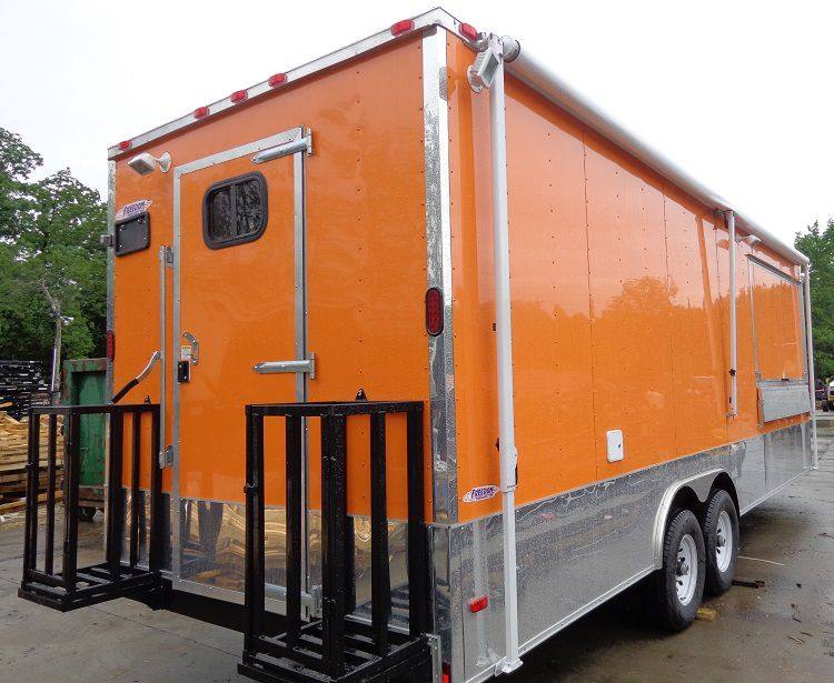 Concession Trailer 8.5'x24' Orange - Vending BBQ Catering Event