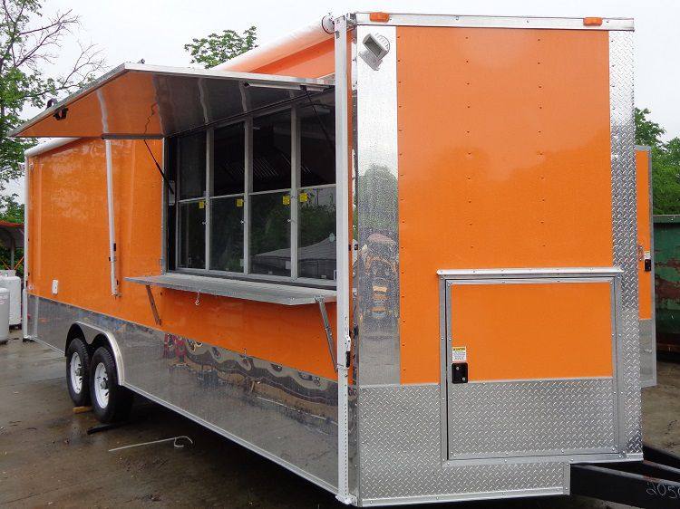 Concession Trailer 8.5'x24' Orange - Vending BBQ Catering Event