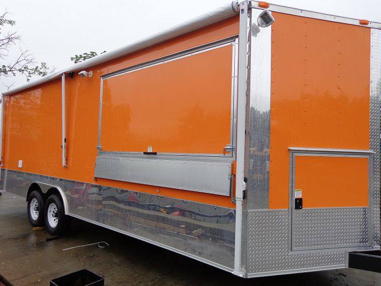 Concession Trailer 8.5'x24' Orange - Vending BBQ Catering Event