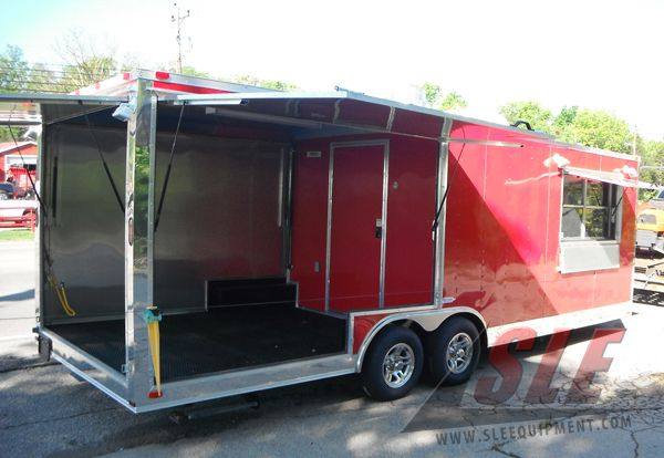 1362-concession-trailer-8.5-x24-red-bbq-smoker-vending-event-20.jpg Concession Trailer 8.5'x24' Red - BBQ Smoker Vending Event