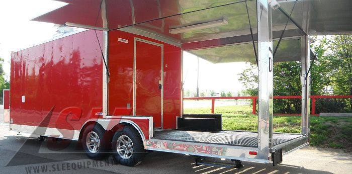 1362-concession-trailer-8.5-x24-red-bbq-smoker-vending-event-3.jpg Concession Trailer 8.5'x24' Red - BBQ Smoker Vending Event