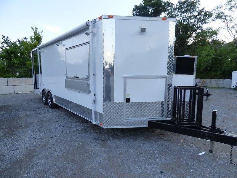 1370-concession-trailer-8.5-x24-white-with-appliances-event-smoker-kitchen-2.jpg Concession Trailer 8.5'x24' White - (With Appliances) Event Smoker Kitchen