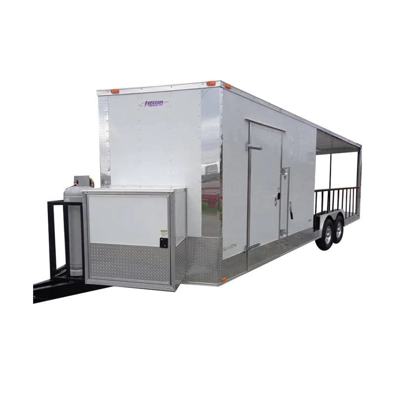Concession Trailer 8.5'x24' White Custom BBQ Event Catering