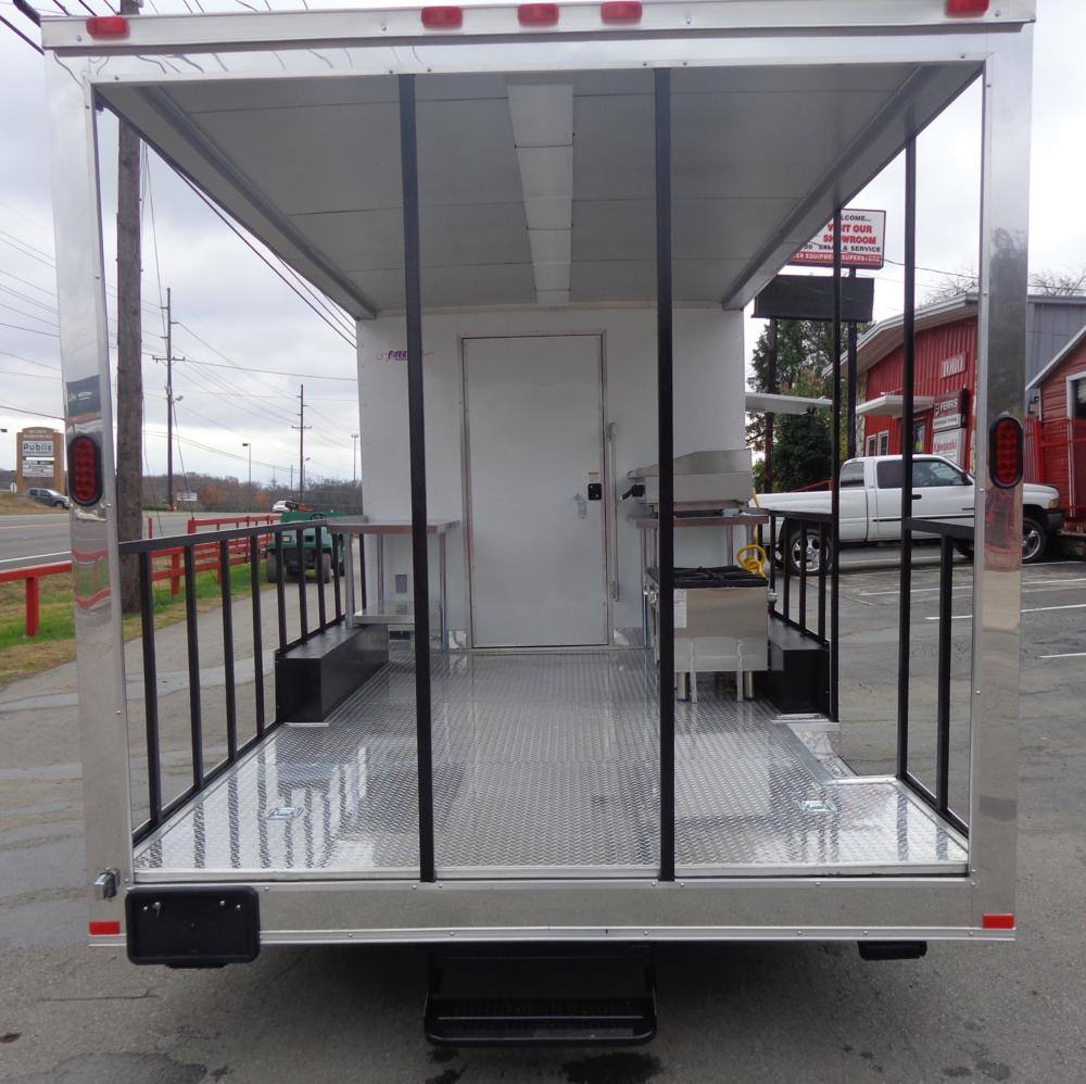 Concession Trailer 8.5'x24' White Custom BBQ Event Catering