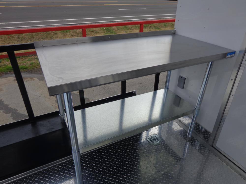 Concession Trailer 8.5'x24' White Custom BBQ Event Catering