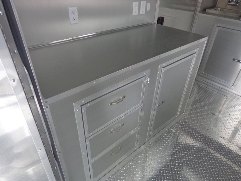 Concession Trailer 8.5'x24' White Custom BBQ Event Catering