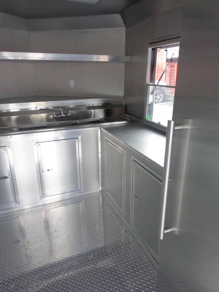 Concession Trailer 8.5'x24' White Custom BBQ Event Catering
