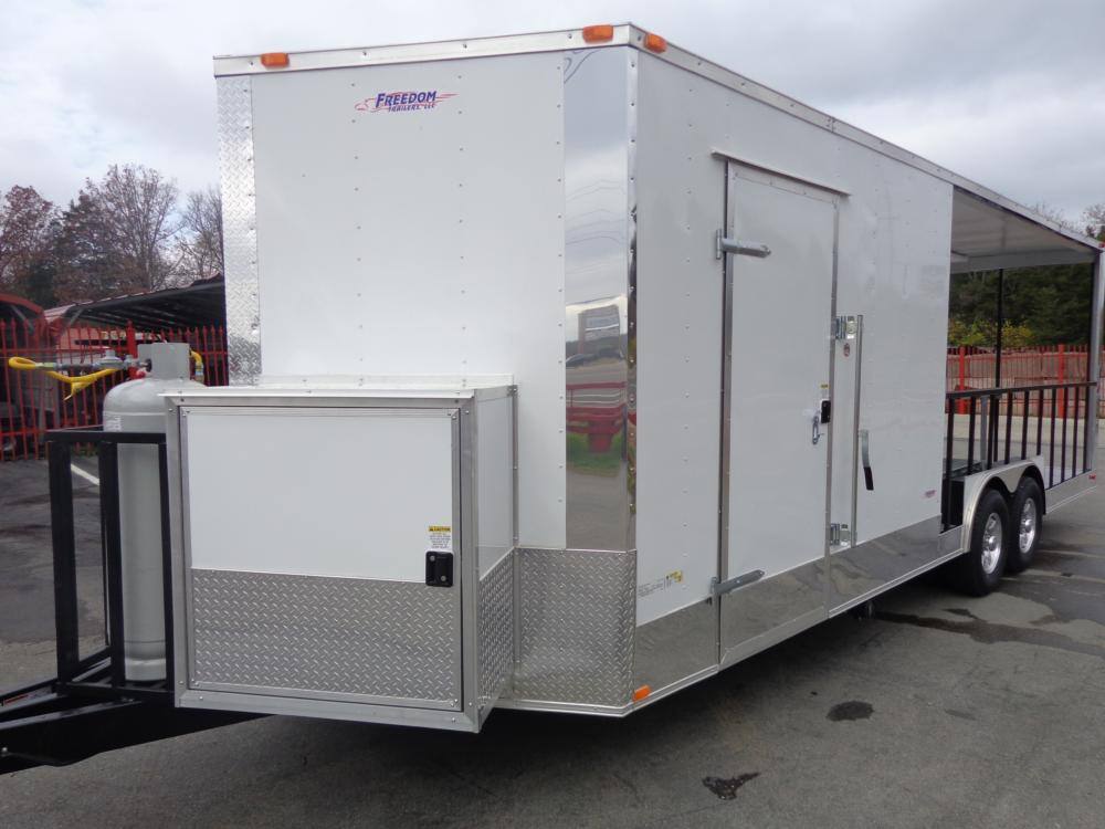 Concession Trailer 8.5'x24' White Custom BBQ Event Catering
