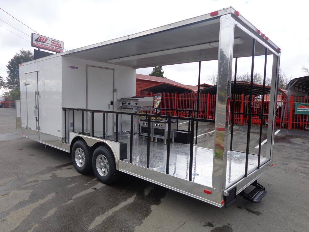 Concession Trailer 8.5'x24' White Custom BBQ Event Catering