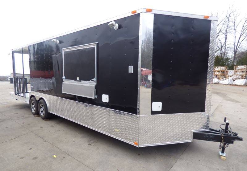 1380-concession-trailer-8.5-x28-black-bbq-smoker-event-catering-food-restroom-5.jpg Concession Trailer 8.5'x28' Black - BBQ Smoker Event Catering Food Restroom