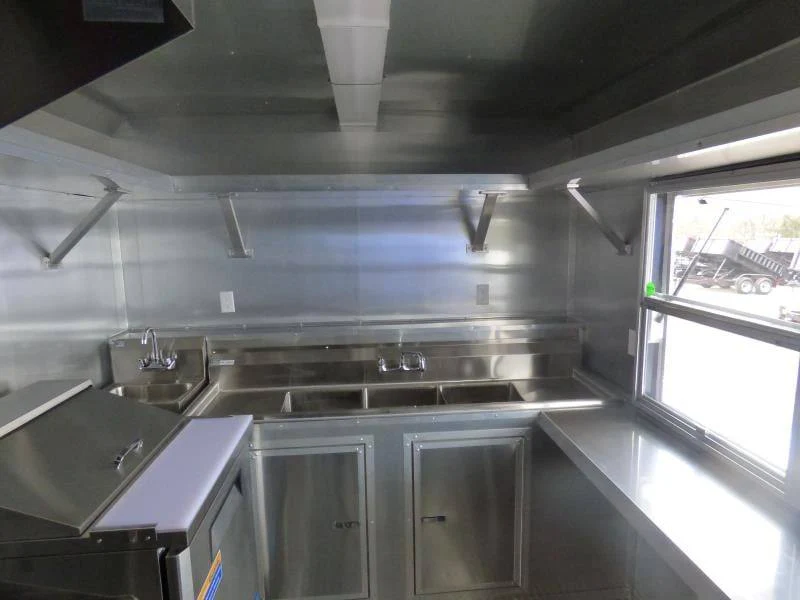 1381-concession-trailer-8.5-x28-black-smoker-bbq-catering-food-event-restroom-23.webp Concession Trailer 8.5'x28' Black - Smoker BBQ Catering Food Event Restroom