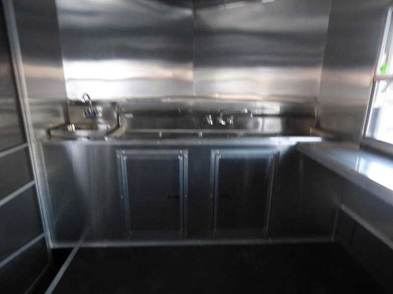 Concession Trailer 8.5'x28' Charcoal Gray - Smoker BBQ Vending Concession