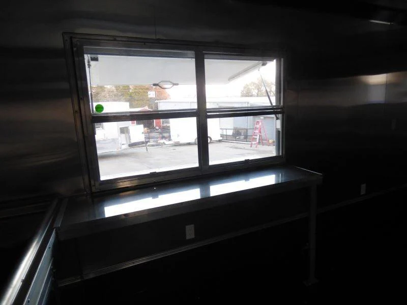 Concession Trailer 8.5'x28' Charcoal Gray - Smoker BBQ Vending Concession