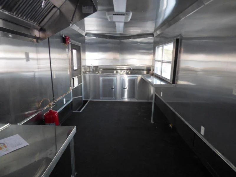 Concession Trailer 8.5'x28' Charcoal Gray - Smoker BBQ Vending Concession