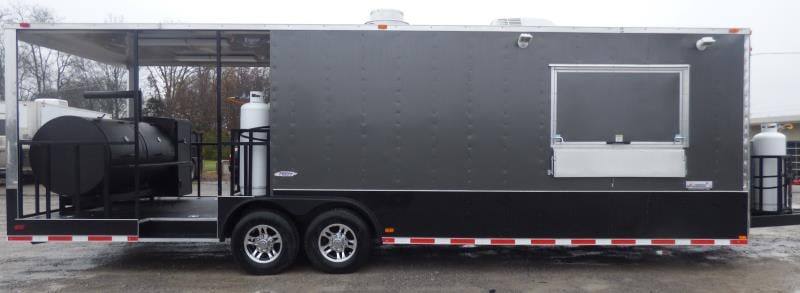 Concession Trailer 8.5'x28' Charcoal Gray - Smoker BBQ Vending Concession