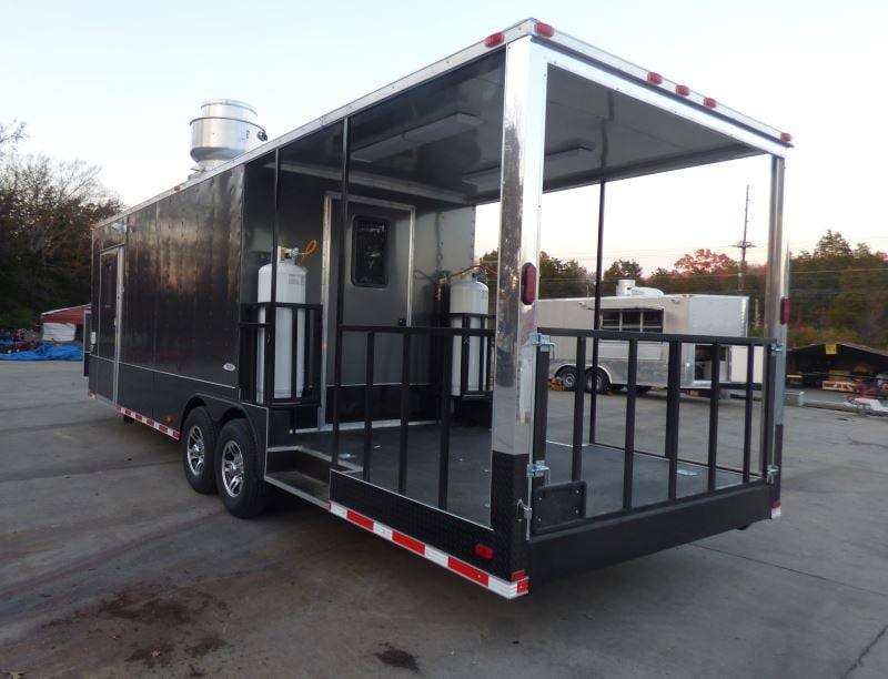 Concession Trailer 8.5'x28' Charcoal Gray - Smoker BBQ Vending Concession