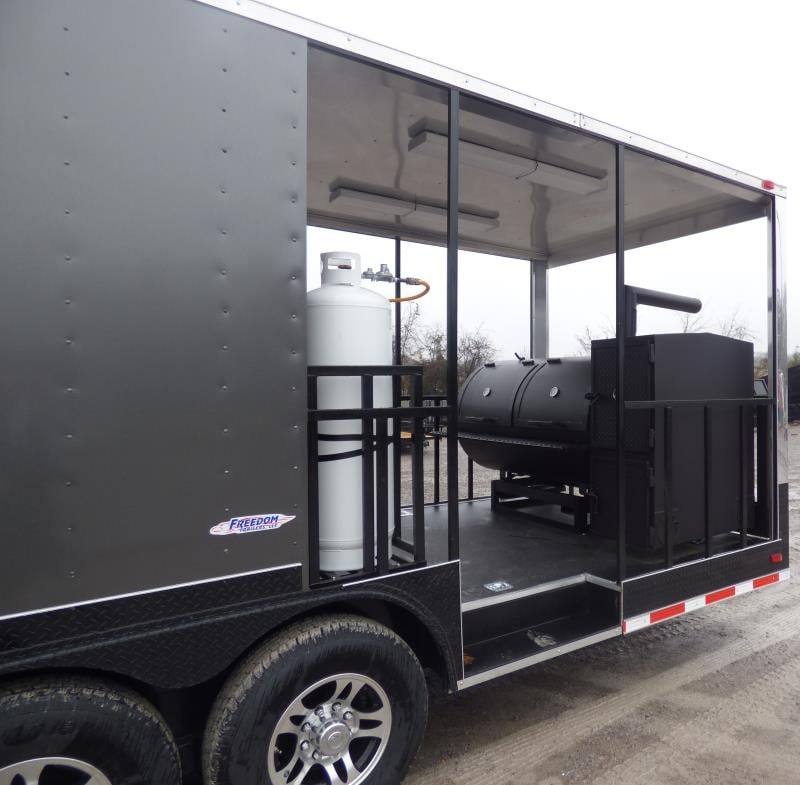 Concession Trailer 8.5'x28' Charcoal Gray - Smoker BBQ Vending Concession