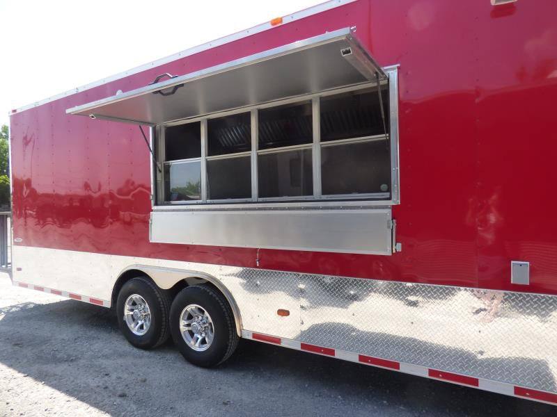 1386-concession-trailer-8.5-x28-red-food-catering-enclosed-kitchen-11.jpg Concession Trailer 8.5'x28' Red - Food Catering Enclosed Kitchen