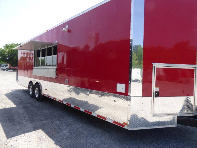1386-concession-trailer-8.5-x28-red-food-catering-enclosed-kitchen-2.jpg Concession Trailer 8.5'x28' Red - Food Catering Enclosed Kitchen