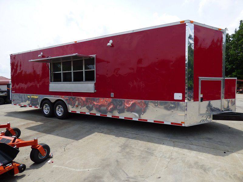 1386-concession-trailer-8.5-x28-red-food-catering-enclosed-kitchen-23.jpg Concession Trailer 8.5'x28' Red - Food Catering Enclosed Kitchen