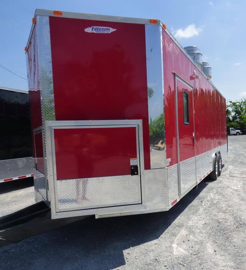 1386-concession-trailer-8.5-x28-red-food-catering-enclosed-kitchen-6.jpg Concession Trailer 8.5'x28' Red - Food Catering Enclosed Kitchen