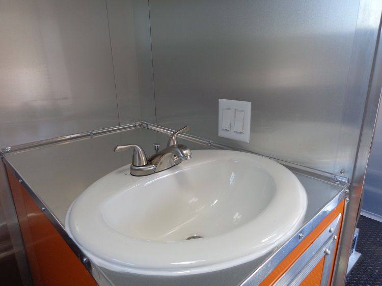 1396-concession-trailer-8.5-x30-event-bbq-smoker-catering-black-orange-restroom-19.jpg Concession Trailer 8.5'x30' Event BBQ Smoker Catering (Black & Orange) Restroom