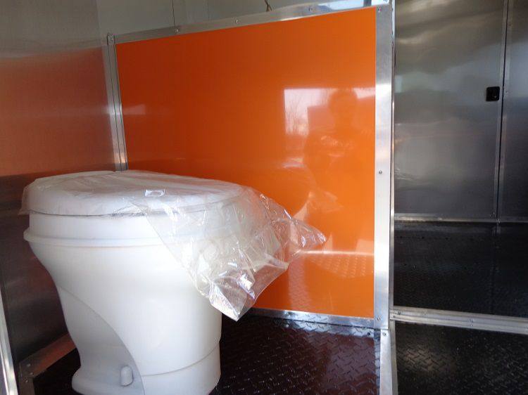 1396-concession-trailer-8.5-x30-event-bbq-smoker-catering-black-orange-restroom-26.jpg Concession Trailer 8.5'x30' Event BBQ Smoker Catering (Black & Orange) Restroom