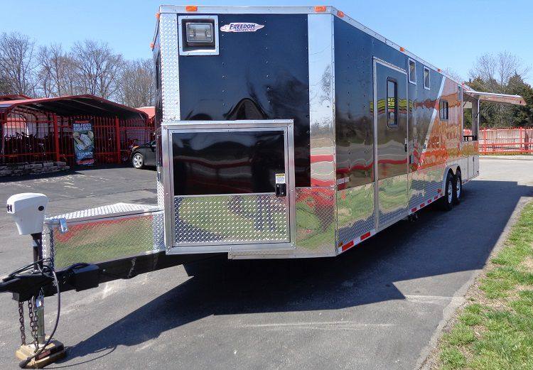 1396-concession-trailer-8.5-x30-event-bbq-smoker-catering-black-orange-restroom-9.jpg Concession Trailer 8.5'x30' Event BBQ Smoker Catering (Black & Orange) Restroom