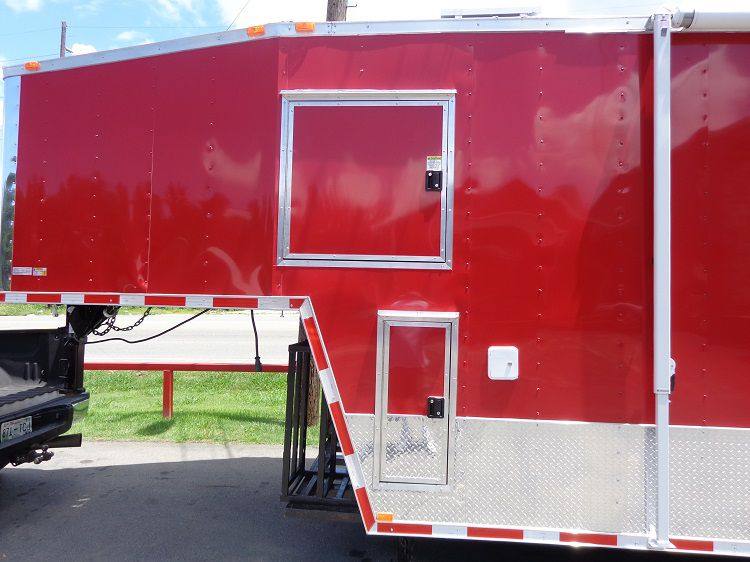 Concession Trailer 8.5'x33' Red - Custom  Event Enclosed Food Gooseneck