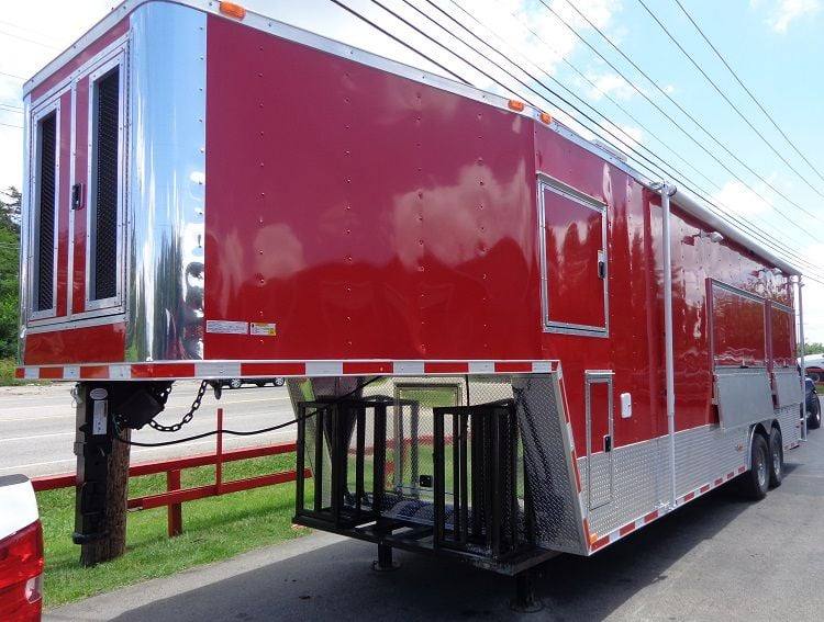 Concession Trailer 8.5'x33' Red - Custom  Event Enclosed Food Gooseneck
