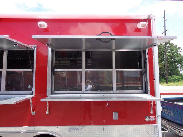 Concession Trailer 8.5'x33' Red - Custom  Event Enclosed Food Gooseneck
