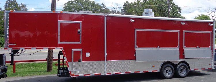 Concession Trailer 8.5'x33' Red - Custom  Event Enclosed Food Gooseneck