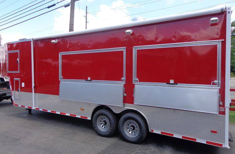 Concession Trailer 8.5'x33' Red - Custom  Event Enclosed Food Gooseneck