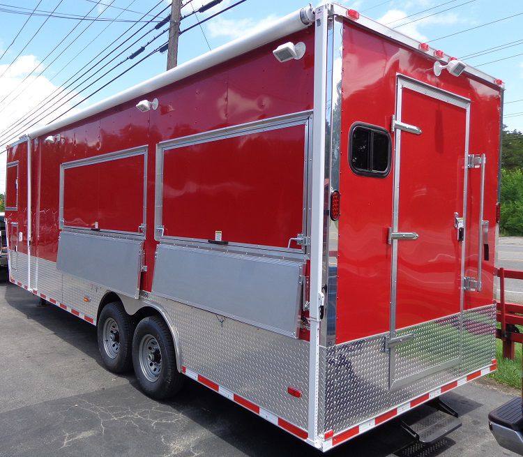 Concession Trailer 8.5'x33' Red - Custom  Event Enclosed Food Gooseneck