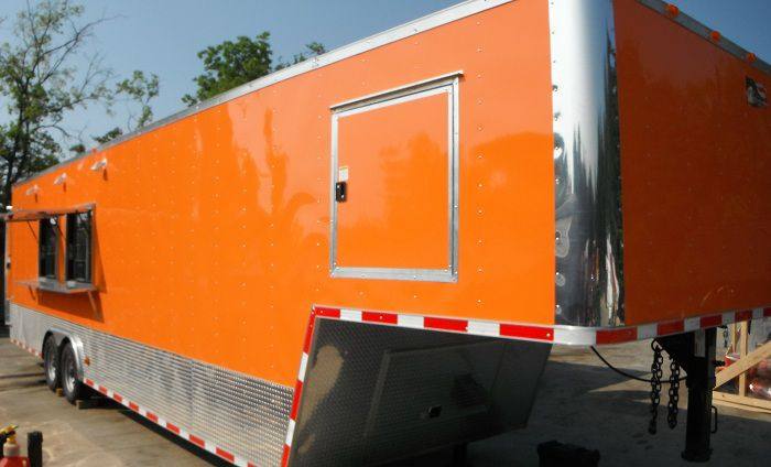 1405-concession-trailer-8.5-x34-bbq-smoker-catering-food-event-orange-restroom-10.jpg Concession Trailer 8.5'x34' BBQ Smoker Catering Food Event (Orange) Restroom