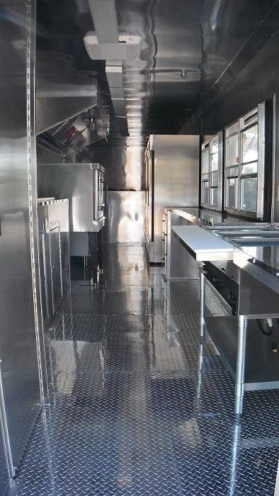 1405-concession-trailer-8.5-x34-bbq-smoker-catering-food-event-orange-restroom-3.jpg Concession Trailer 8.5'x34' BBQ Smoker Catering Food Event (Orange) Restroom