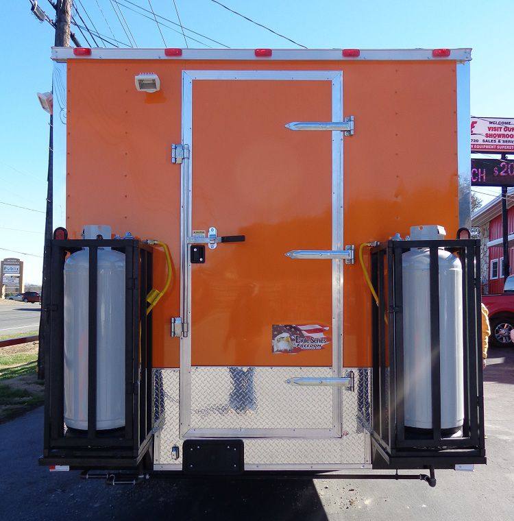 Concession Trailer 8.5'x34' Food Event Catering Gooseneck (Orange) Restroom