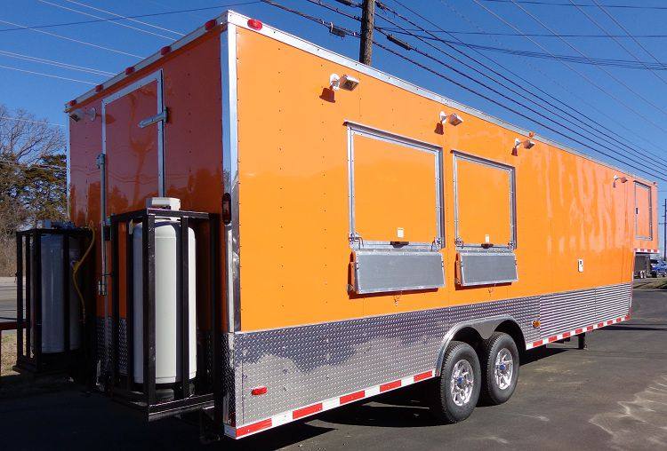 Concession Trailer 8.5'x34' Food Event Catering Gooseneck (Orange) Restroom