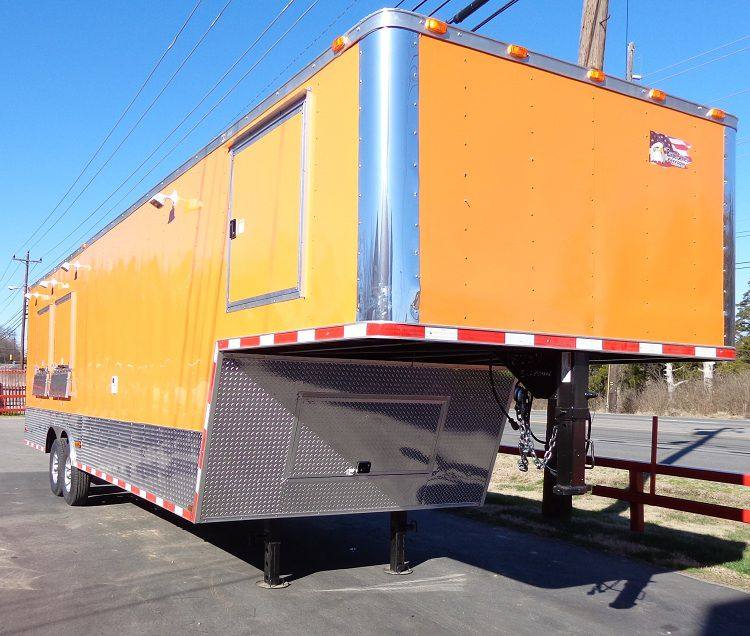 Concession Trailer 8.5'x34' With Appliances - Gooseneck (Orange) Restroom